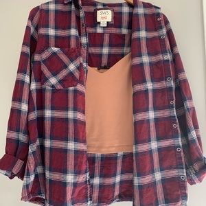 (2for$20) Streetwear Society L Plaid Oversized Top